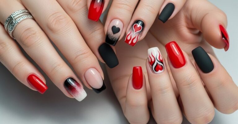 Red and Black Nail Designs
