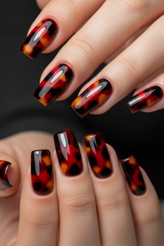 Red and Black Tortoiseshell Pattern