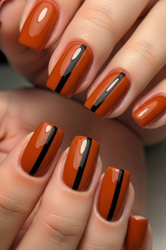 Rust-Colored Base with a Fine Black Stripe