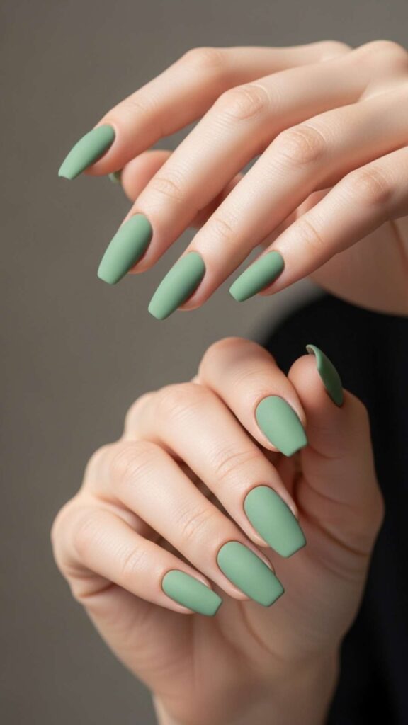 Sage Green Coffin with Matte Topcoat