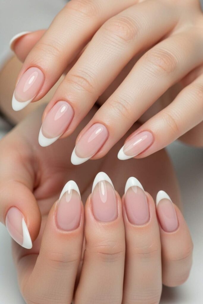 Sheer Blush Base with Ivory Micro Tips