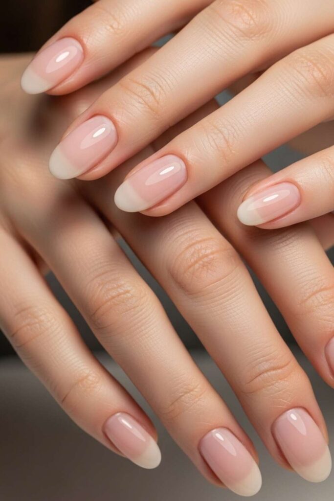 Sheer Blush Oval with a Barely-There Pink Tint