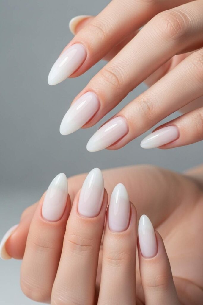 Sheer Milky White with a Soft Gloss Finish