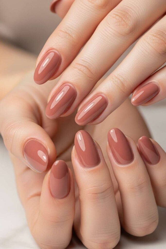 Sheer Rosewood Pink Nails