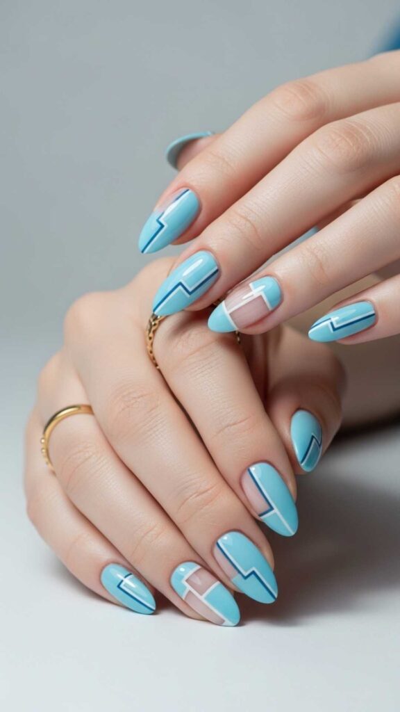 Sky Blue Negative Space Design