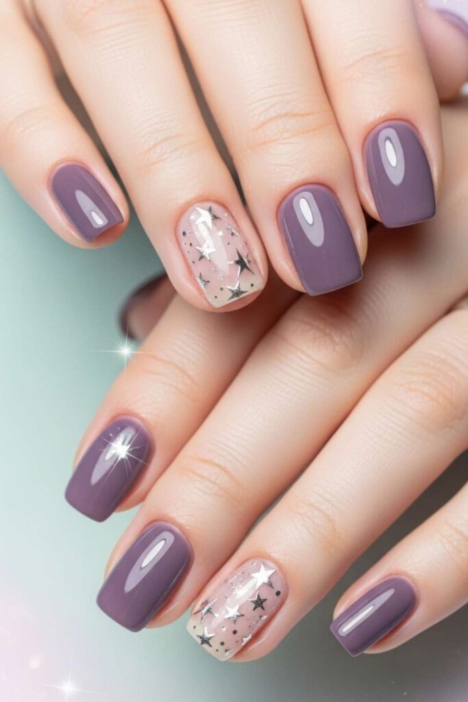 Smoky Lilac with Silver Star Decals