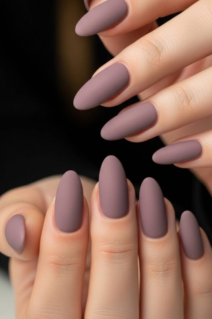 Smoky Mauve Long Oval with a Satin Sheen