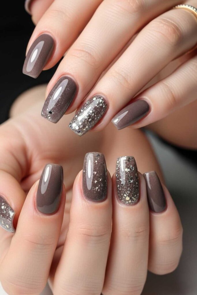 Smoky Taupe with Glass Fleck Topcoat