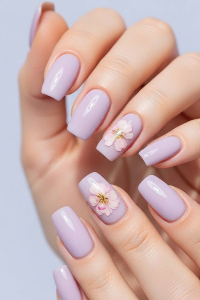 Soft Lavender with Dried Flower Accent