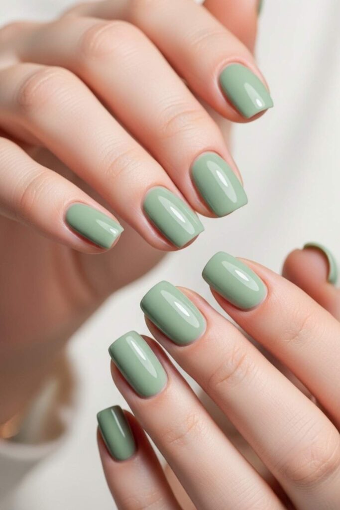 Soft Sage Green with a Dewy Finish
