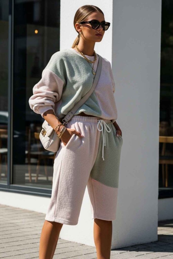 Terry Cloth Co-Ord with Platform Sneakers