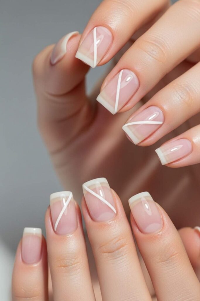 Thin White Diagonal Line on a Clear Base