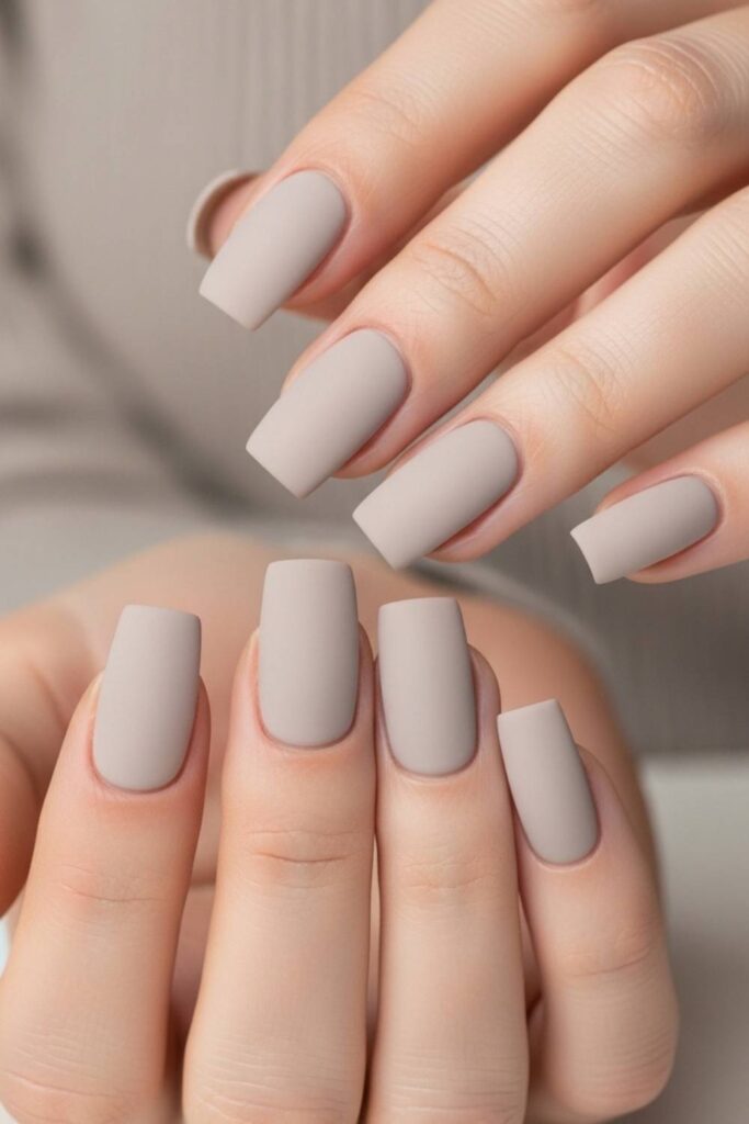 Ultra-Matte Greige Square Tips