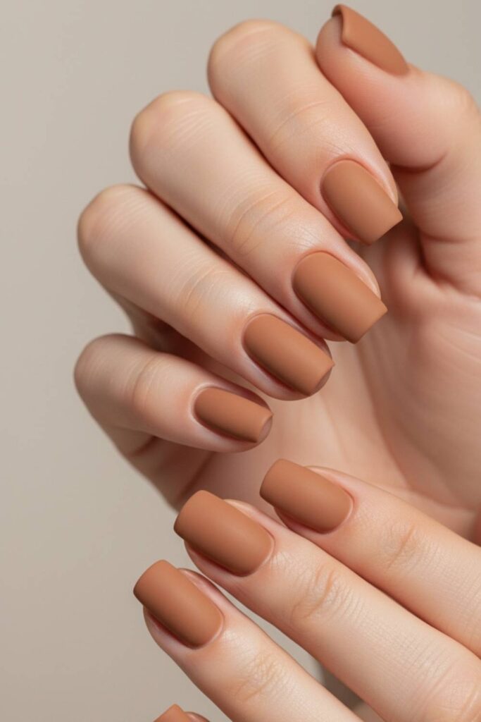 Warm Caramel Brown with a Satin Finish