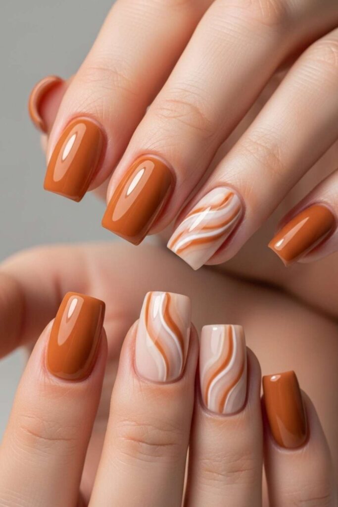 Warm Caramel with Swirled Marble Detail