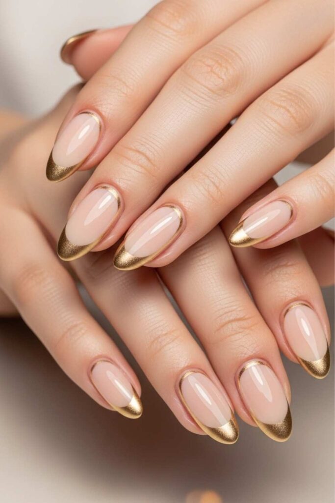 Warm Cream Base with Champagne Gold Tips