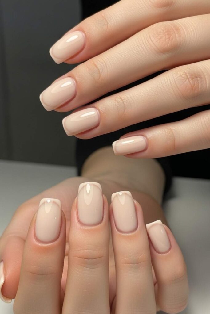 Warm Ivory Gel with Fine Nude Tip Line
