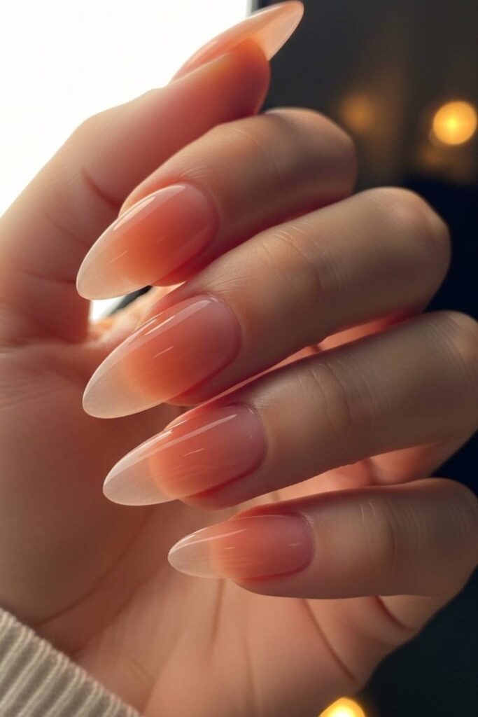 Warm Peach with a Sheer Jelly Finish