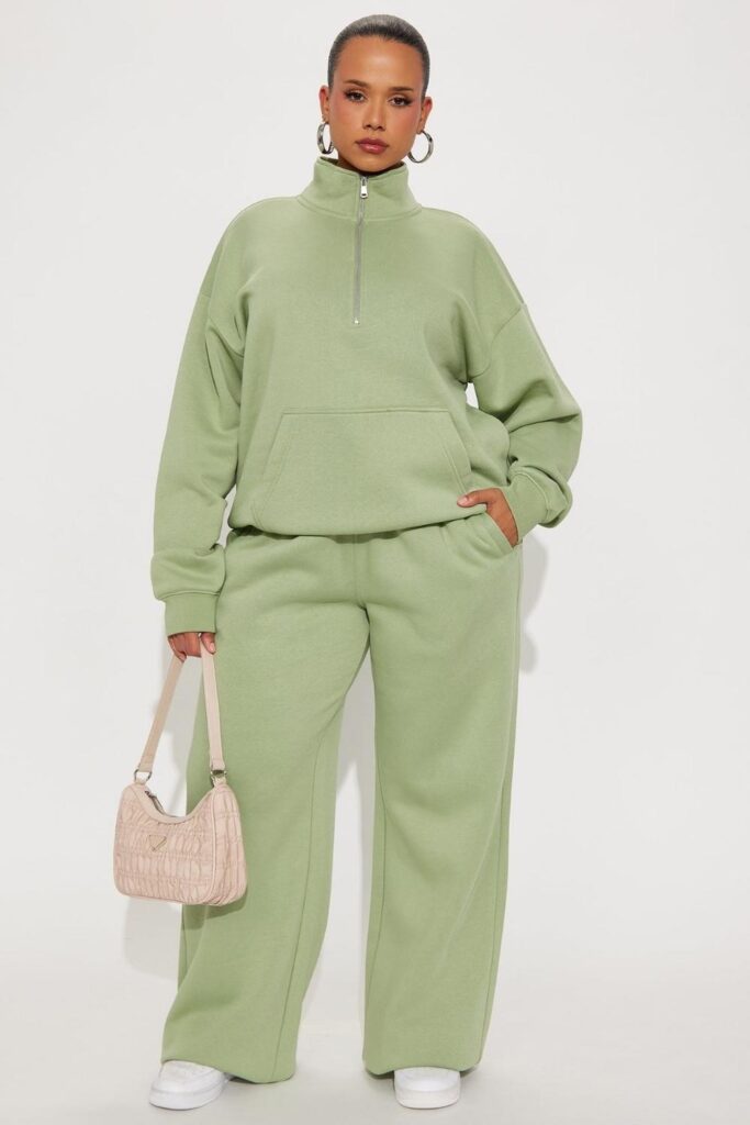 Athleisure-Inspired Set in Matching Sage Green