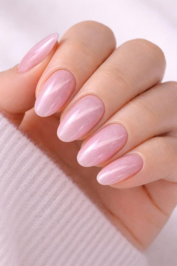Barely-There Pink Jelly with White Micro Dots