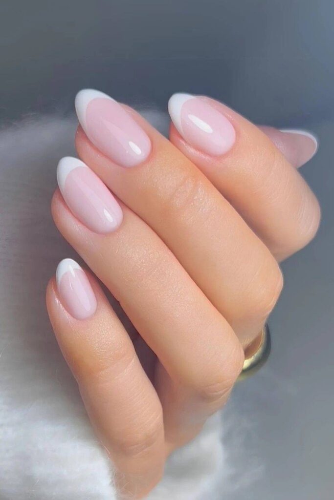 25 Square French Tip Acrylic Nails That Look Expensive Without Trying 15 Blush Pink Tips on a Milky White Base
