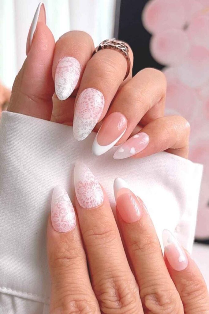 Blush Pink with Embossed Lace Texture