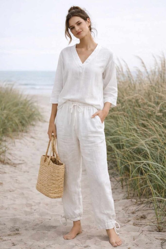 16 Capsule Wardrobe Ideas That Make Getting Dressed Ridiculously Easy in 2026 6 Coastal Cool Capsule (Relaxed Linens + White Basics)