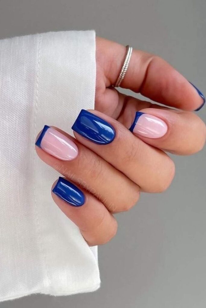 Cobalt Blue Nails Short and Square