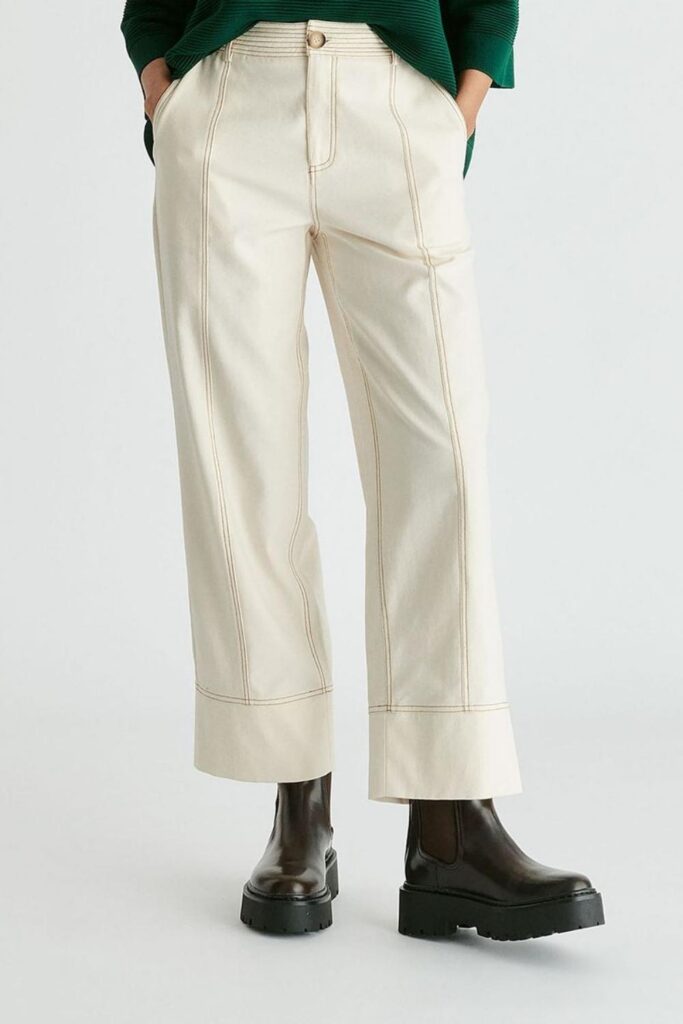 17 Street Style Outfits Casual Enough for Everyday But Cool Enough to Turn Heads 14 Contrast-Stitch Utility Trousers with a Cropped Zip Sweatshirt