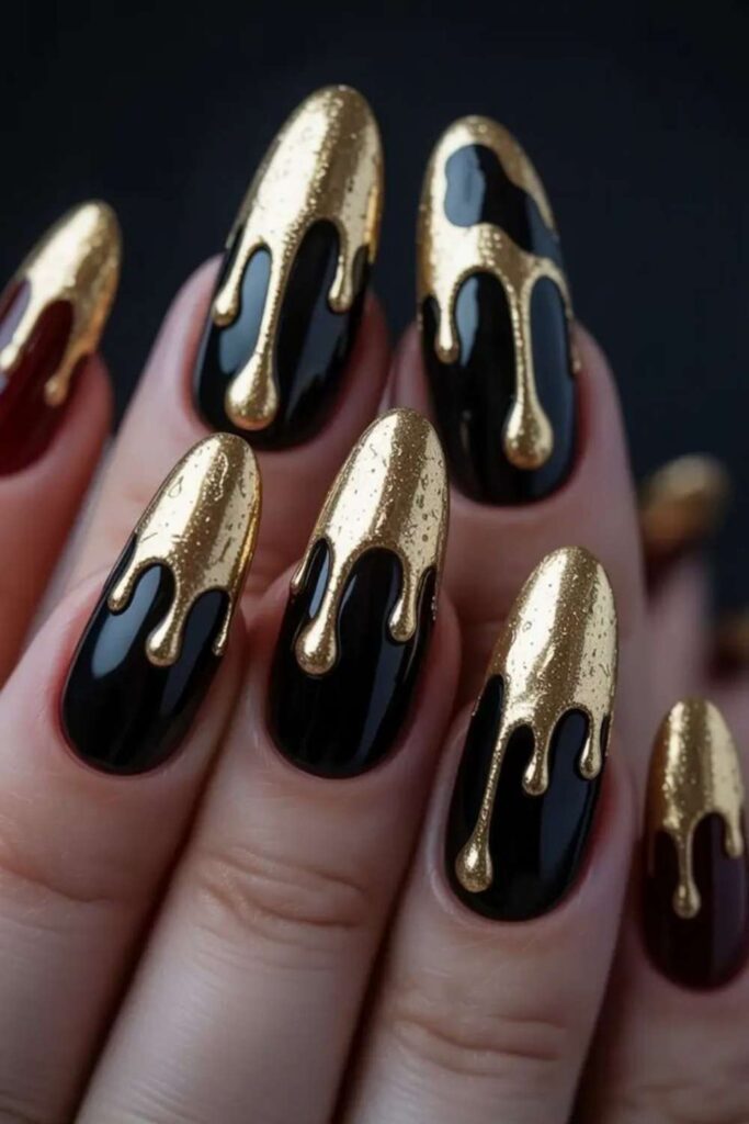 Drip Nail Effect Using a Thin Brush