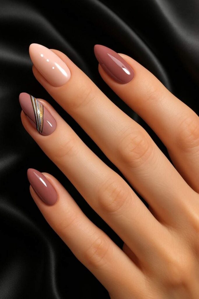 39 Quick Nail Designs Easy Enough to Do at Home (That Actually Look Salon-Done) 9 Dusty Rose with Negative Space Cutout