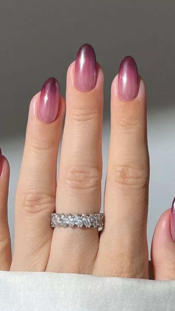Dusty Rose with Silver Tips