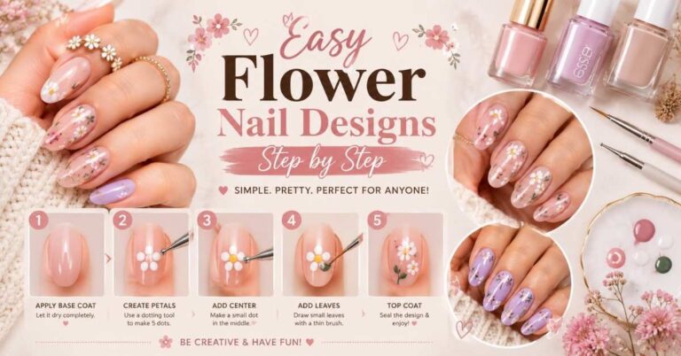 Easy Flower Nail Designs Step by Step