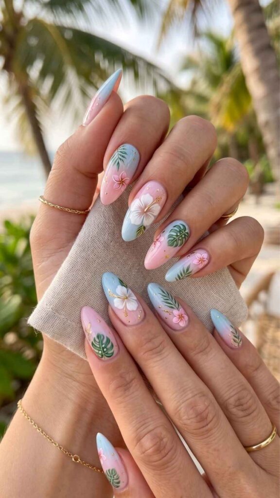 45 Best Summer Nails Ideas to Try in 2026 (Cute, Bright & Trendy Designs) 5 Floral & Nature-Inspired Summer Nails