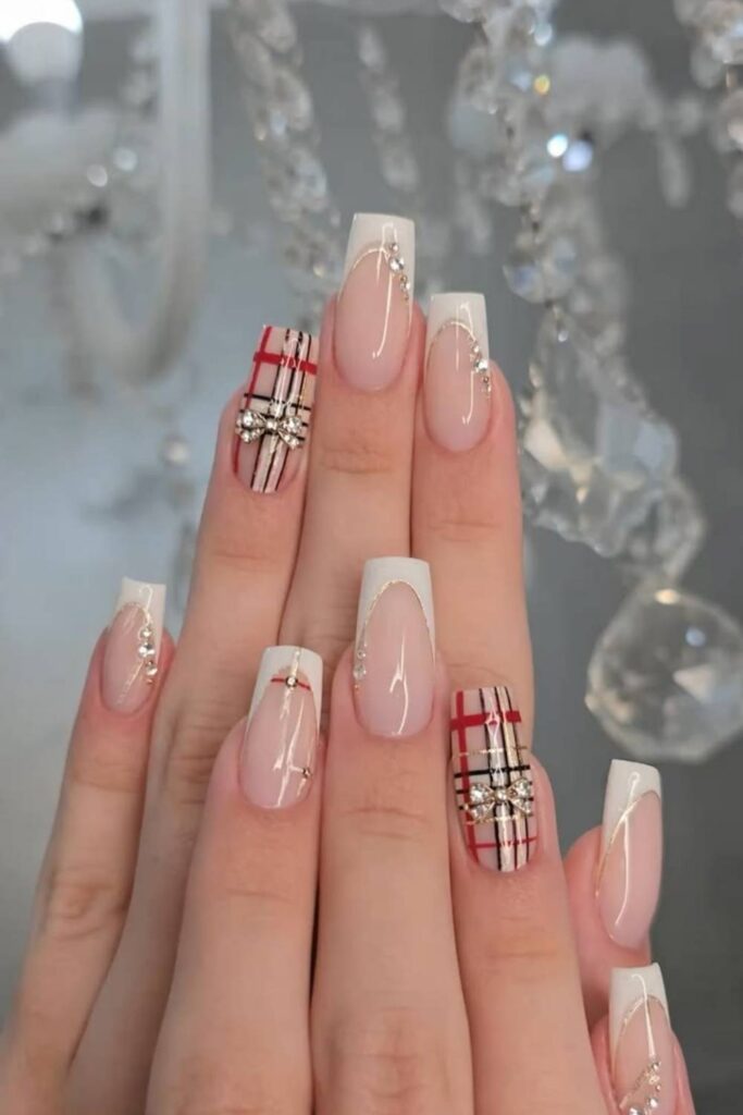 Gingham Check Pattern with Striping Tape