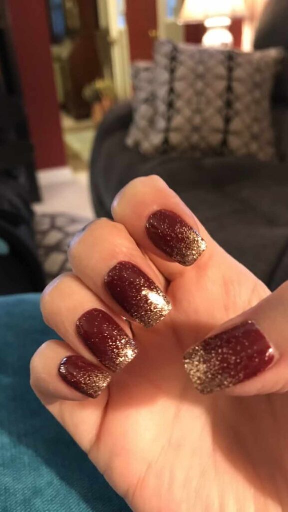 Glitter Ombré in Red and Gold