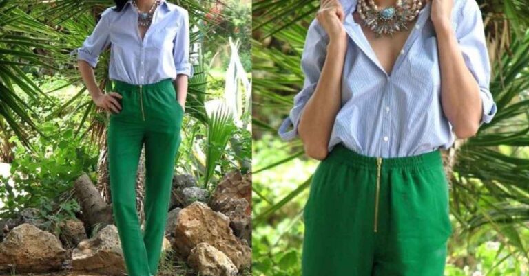 Green Pants Outfit Ideas Women