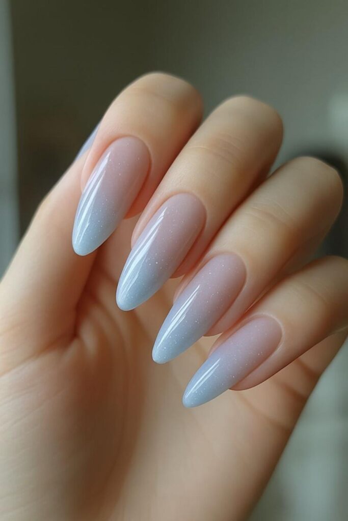 29 Summer Nail Ideas That Look Expensive Without Trying Too Hard 7 Icy Blue Stiletto Nails with a Frosted Finish