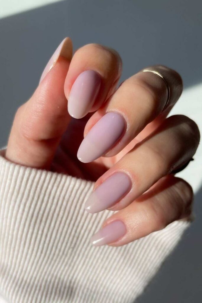86 Neutral Nail Ideas That Look Expensive Without Even Trying 16 Ink-Washed Lavender Gray