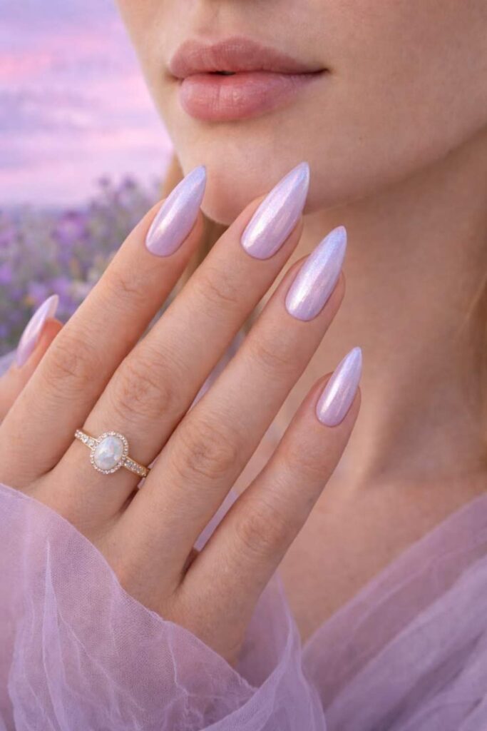 44 Cute Back to School Nails That'll Make You Actually Excited for September 3 Lavender Glazed Nails with a High-Shine Finish