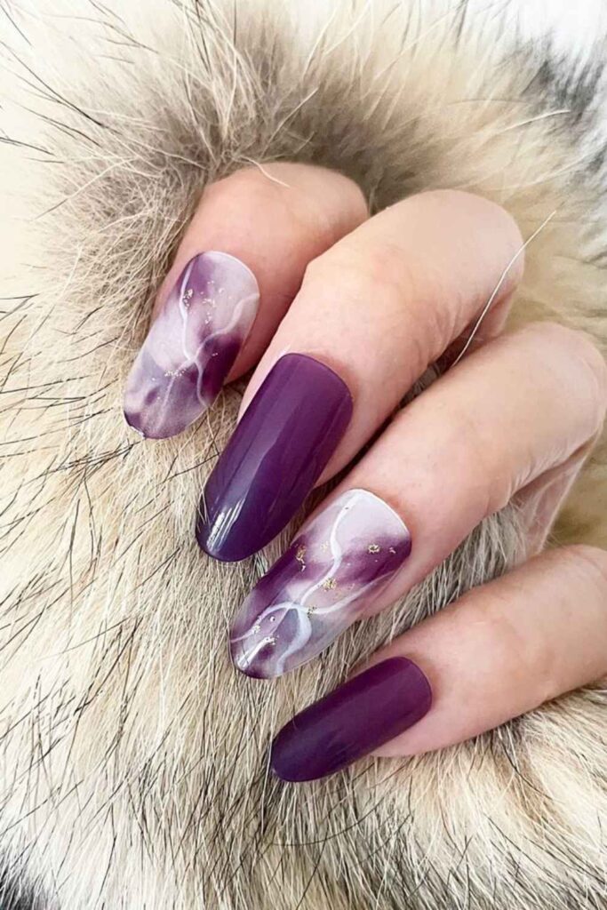 Lilac with Dark Purple Marble Swirls