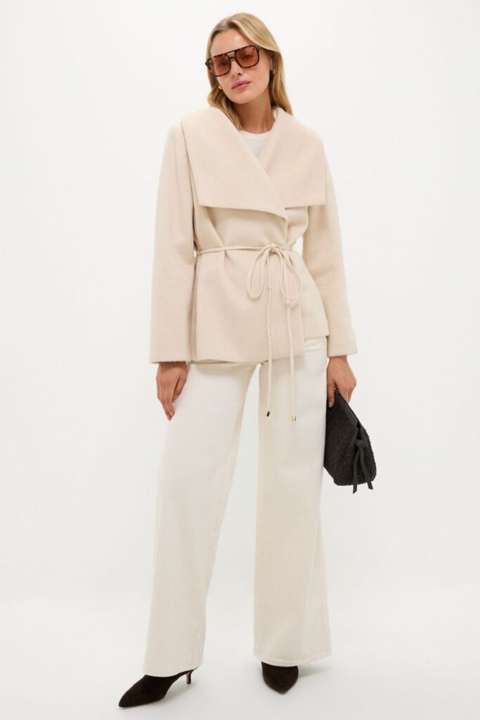 Midi Wrap Coat as the Statement Piece Over Minimal Basics