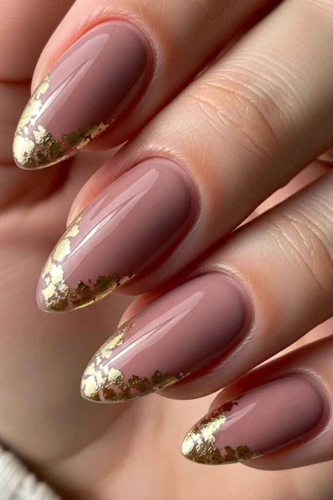 Milky Mauve with a Gold Fleck Topcoat
