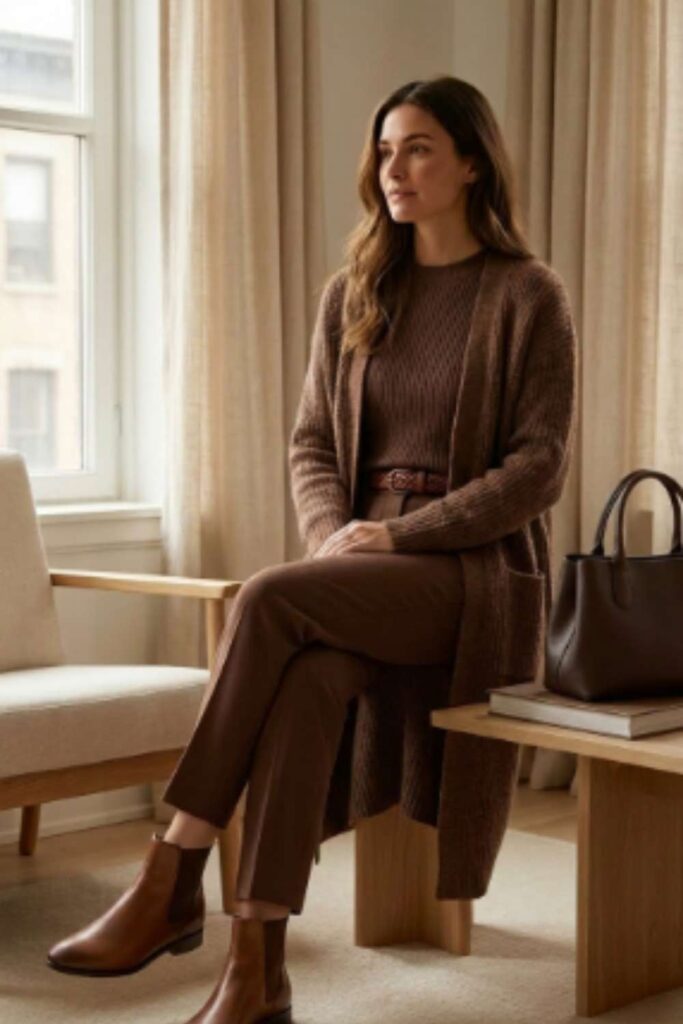 Monochrome Chocolate Brown from Head to Toe