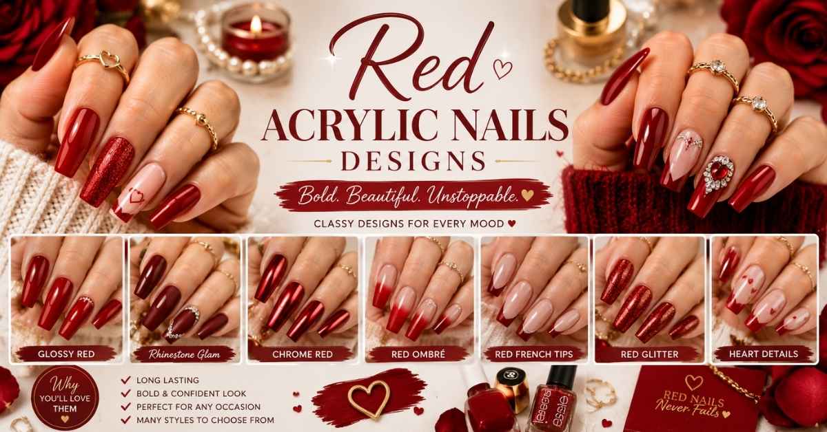 Red Acrylic Nails Designs