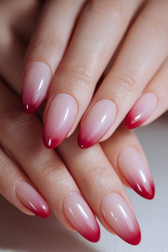 43 Blooming Gel Nail Art Ideas That Look Like They Took Hours (But Didn't) 16 Red and Pink Valentine Bloom on a Nude Base