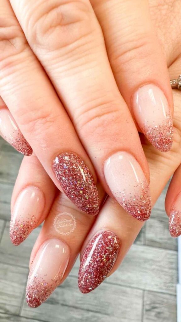 Rose Gold Glitter Gradient