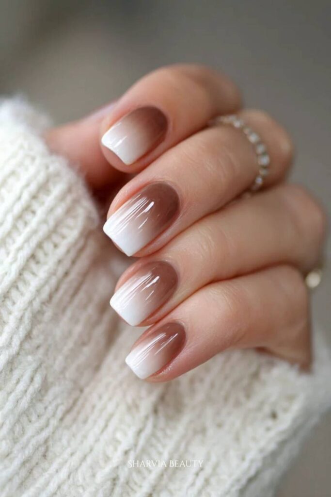 10 Simple Nail Designs for Beginners That Actually Look Expensive 13 Rust and White Two-Tone Nails