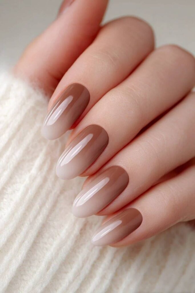 86 Neutral Nail Ideas That Look Expensive Without Even Trying 12 Sandstone Ombre Natural Root to Warm Tip
