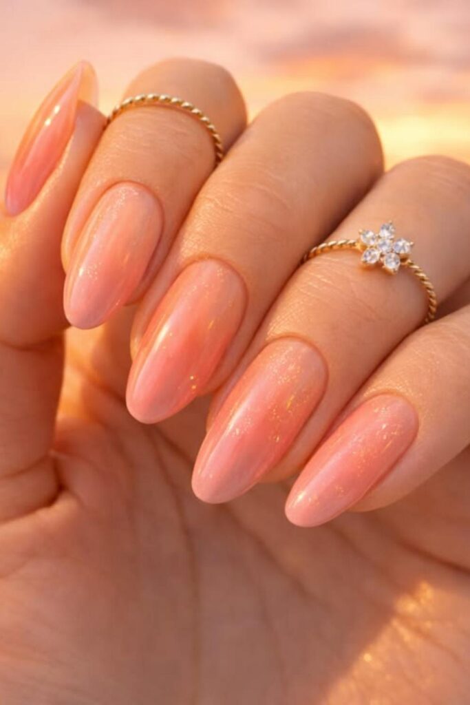 Sheer Coral with Subtle Shimmer